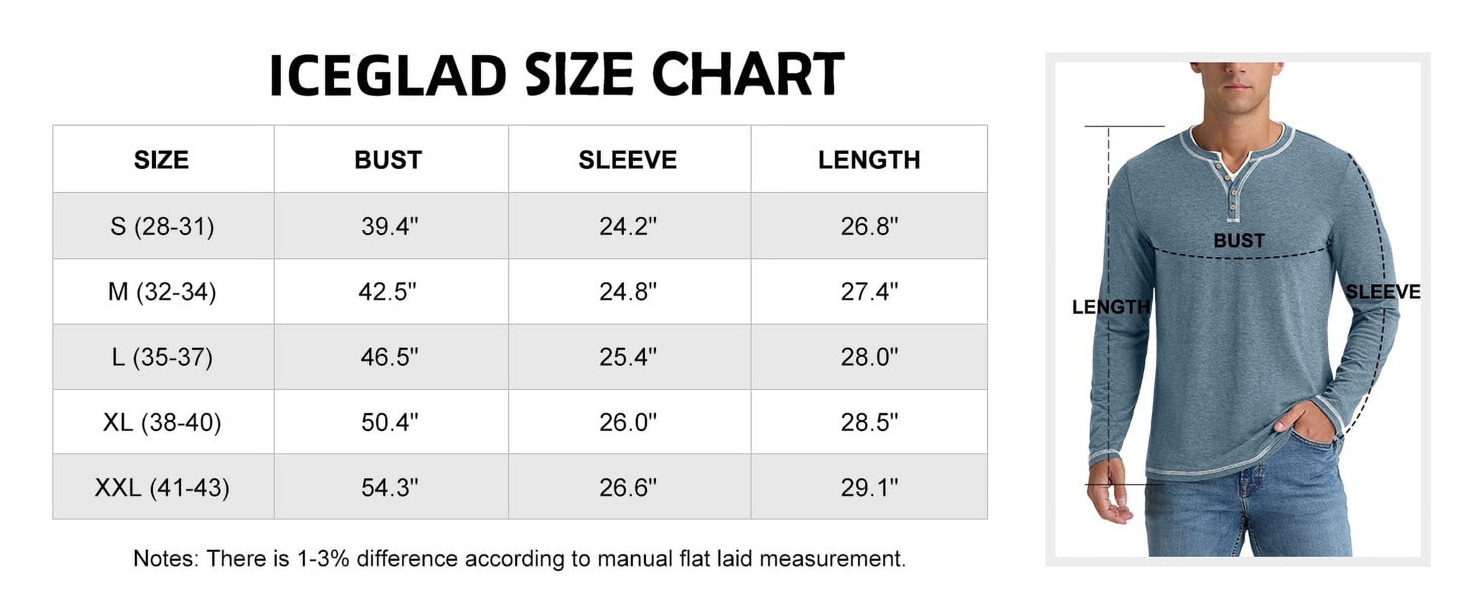 Iceglad Mens Henley Shirts Long Sleeve T Shirt Fashion Casual Slim V Neck Shirts