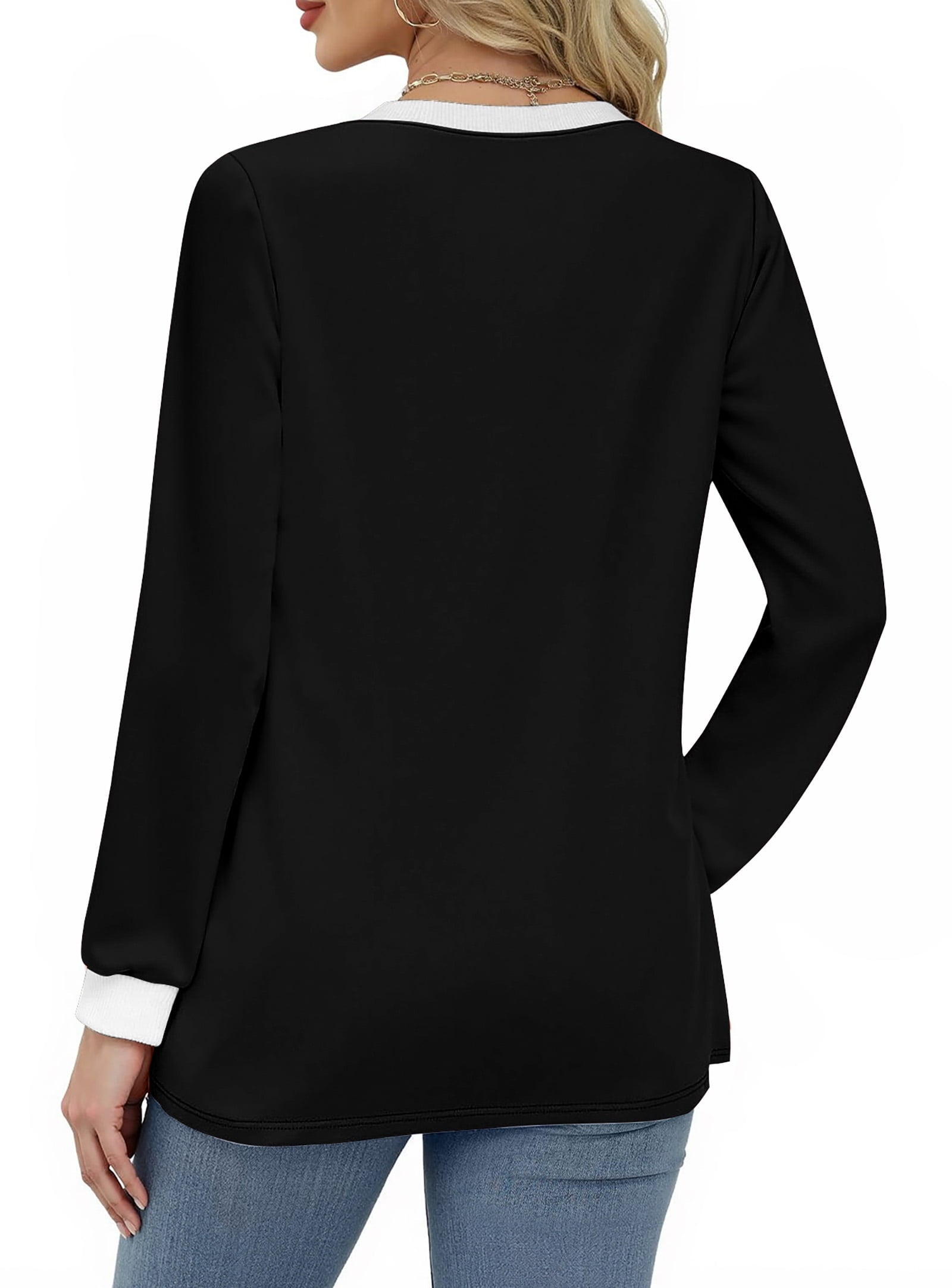 Fantaslook Women Blouses Color Block Long Sleeve Shirts Pleated Fall Tops Fashion Dressy Blouses