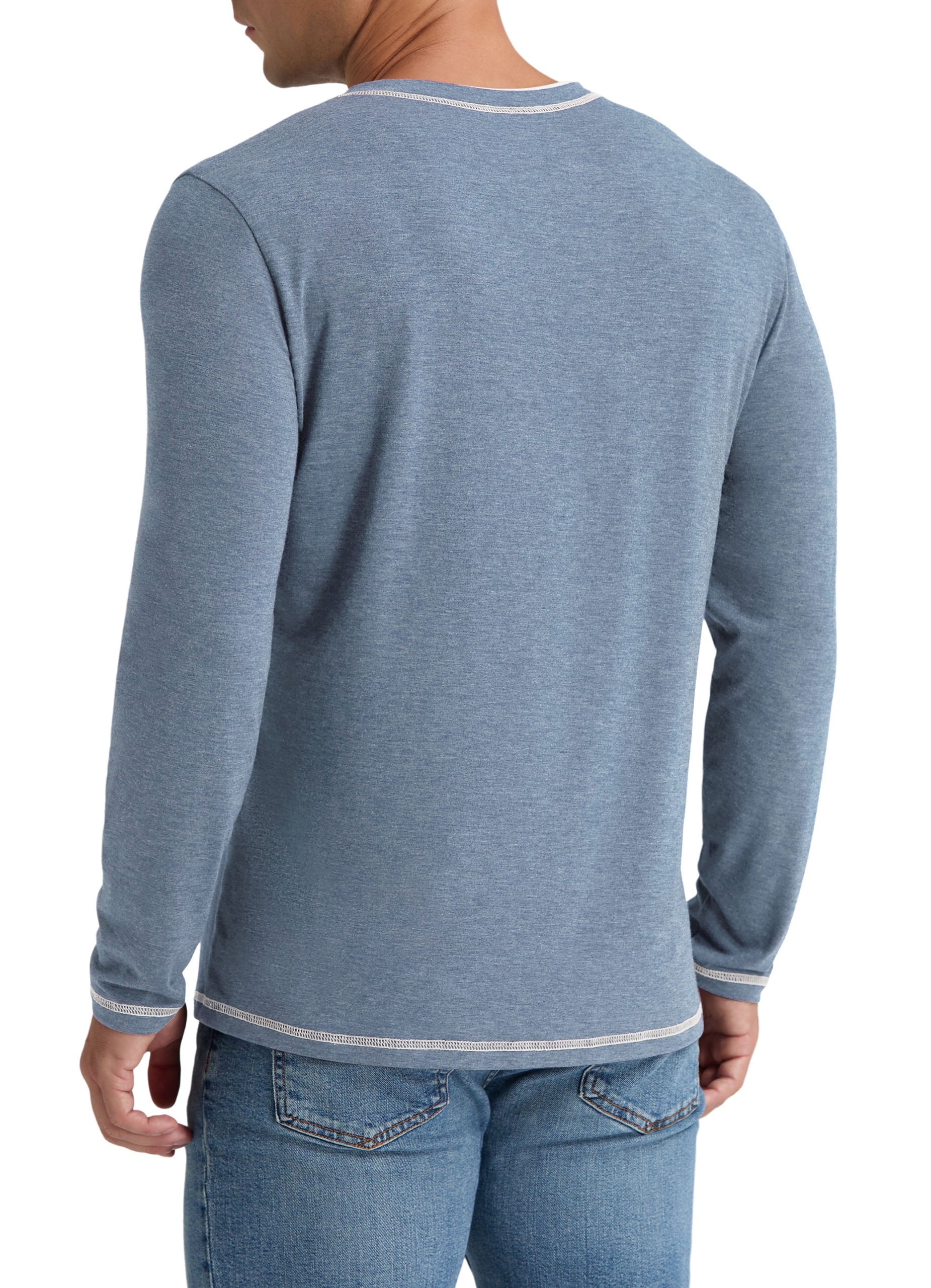 Iceglad Mens Henley Shirts Long Sleeve T Shirt Fashion Casual Slim V Neck Shirts