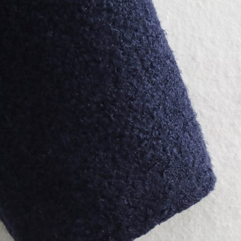 Women's Cropped Wool Blend Jacket Zip Up Design Short Casual Outerwear Modern Minimalist Fall Winter Street Style Tops