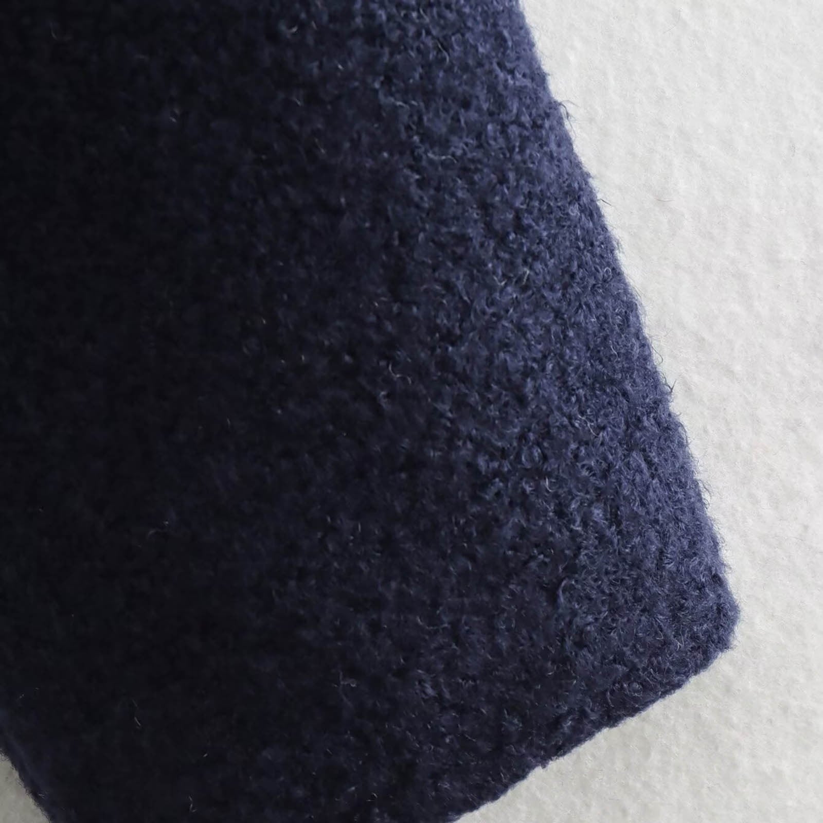 Women's Cropped Wool Blend Jacket Zip Up Design Short Casual Outerwear Modern Minimalist Fall Winter Street Style Tops