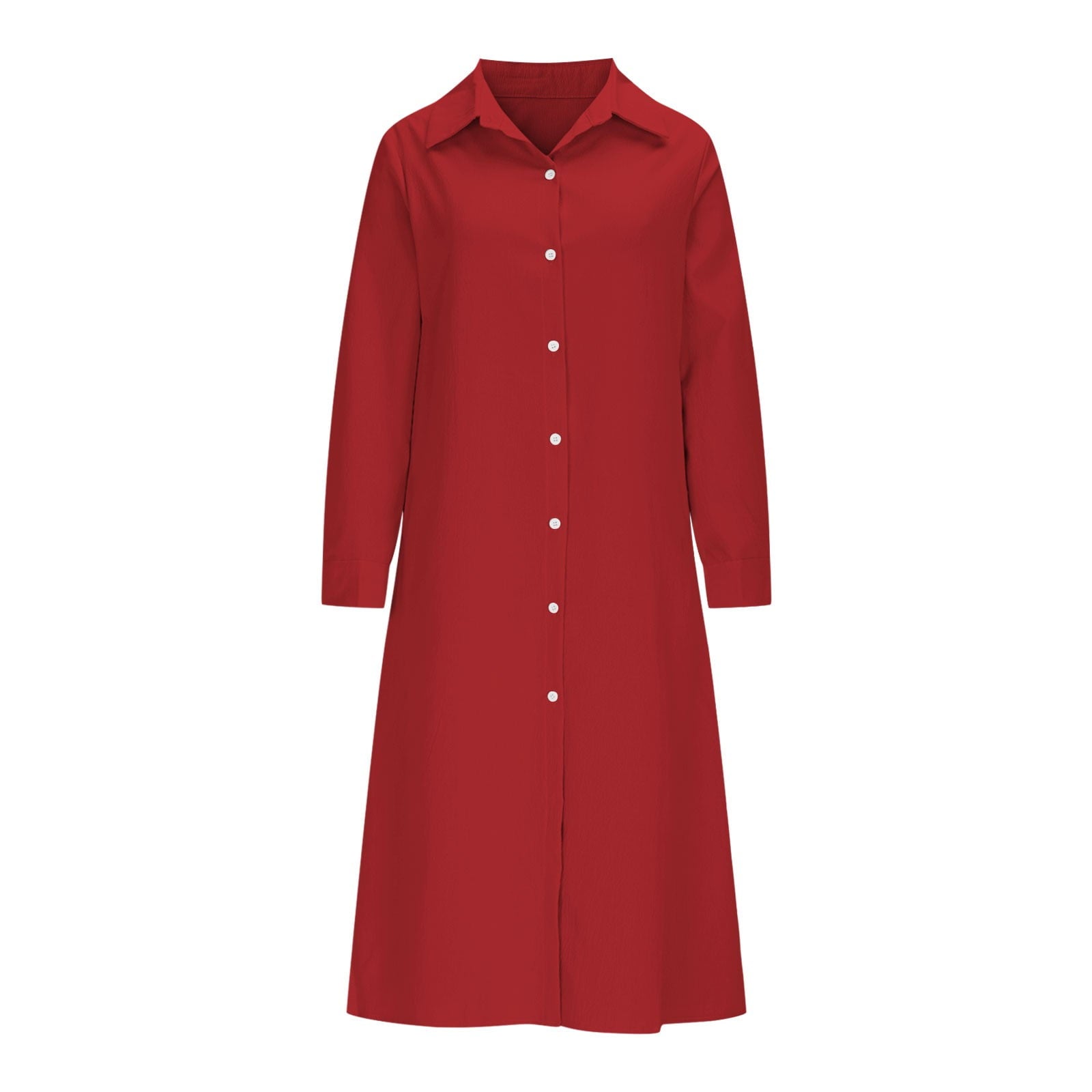 Yghzkop Women Temperament Dress V Neck Button Down Ankle Length Quarter Sleeve Elegant office Chic Minimalist Modern Feminine Fall Layering Staple