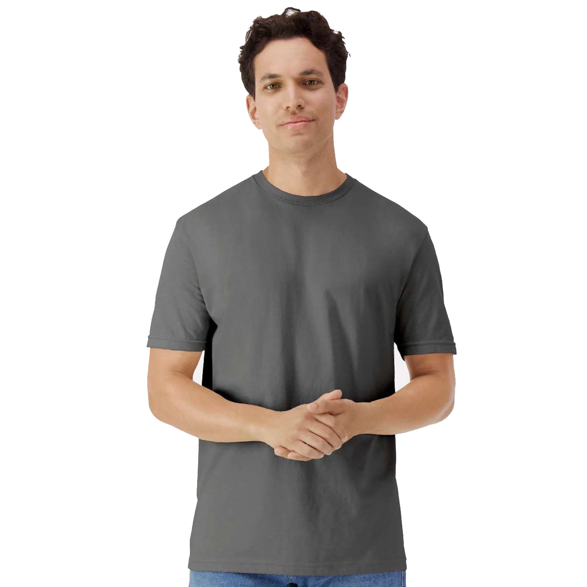 Gildan Light Cotton Short Sleeve T-Shirt, Modern Classic Fit Crewneck Tee for Men, Light Blue, M