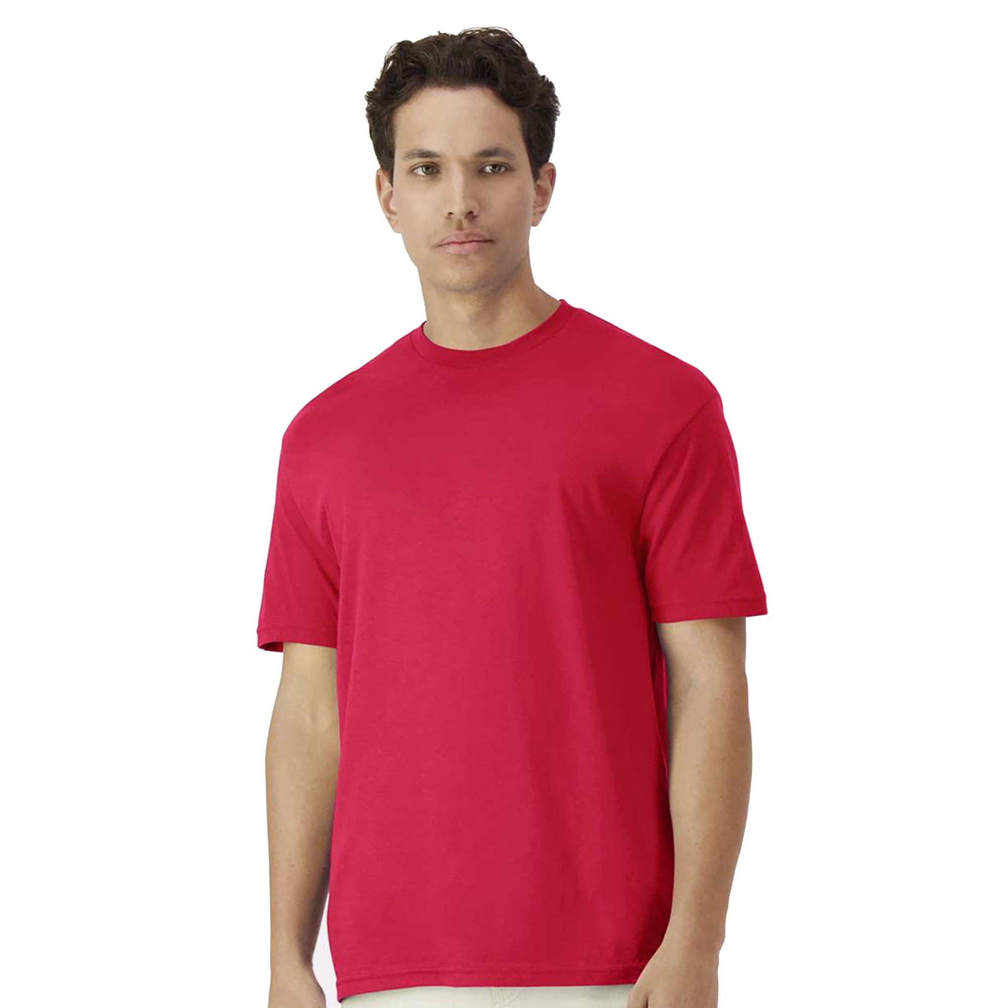 Gildan Light Cotton Short Sleeve T-Shirt, Modern Classic Fit Crewneck Tee for Men, Light Blue, M