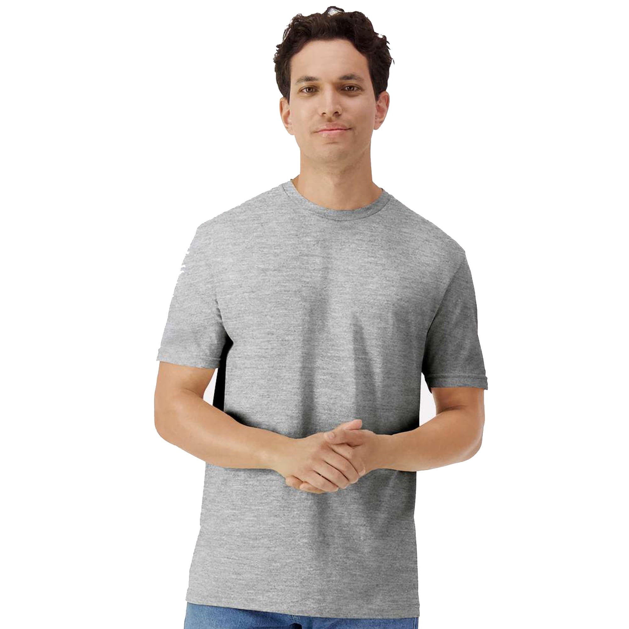 Gildan Light Cotton Short Sleeve T-Shirt, Modern Classic Fit Crewneck Tee for Men, Light Blue, M