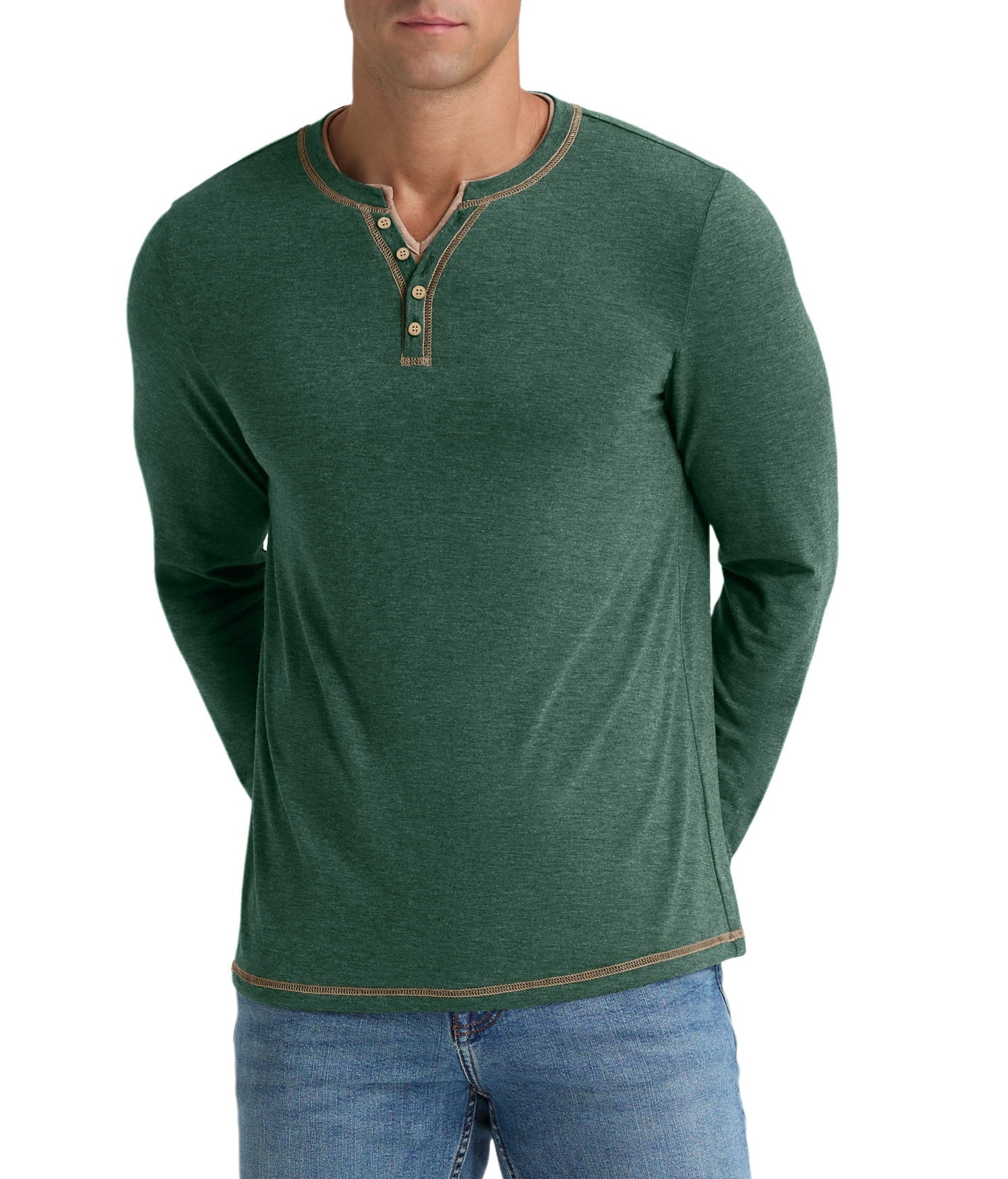 Iceglad Mens Henley Shirts Long Sleeve T Shirt Fashion Casual Slim V Neck Shirts
