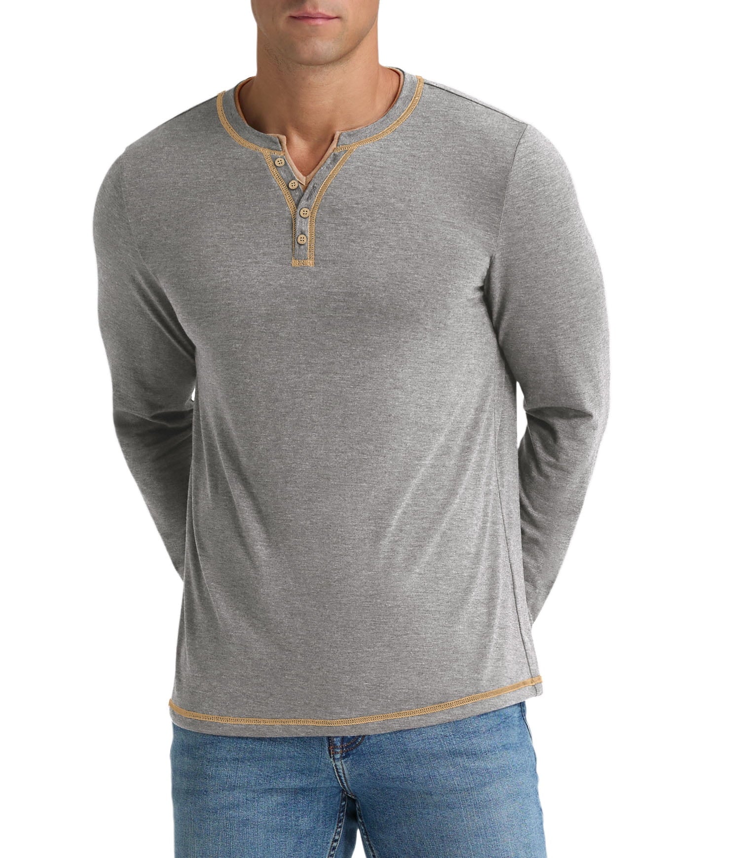 Iceglad Mens Henley Shirts Long Sleeve T Shirt Fashion Casual Slim V Neck Shirts
