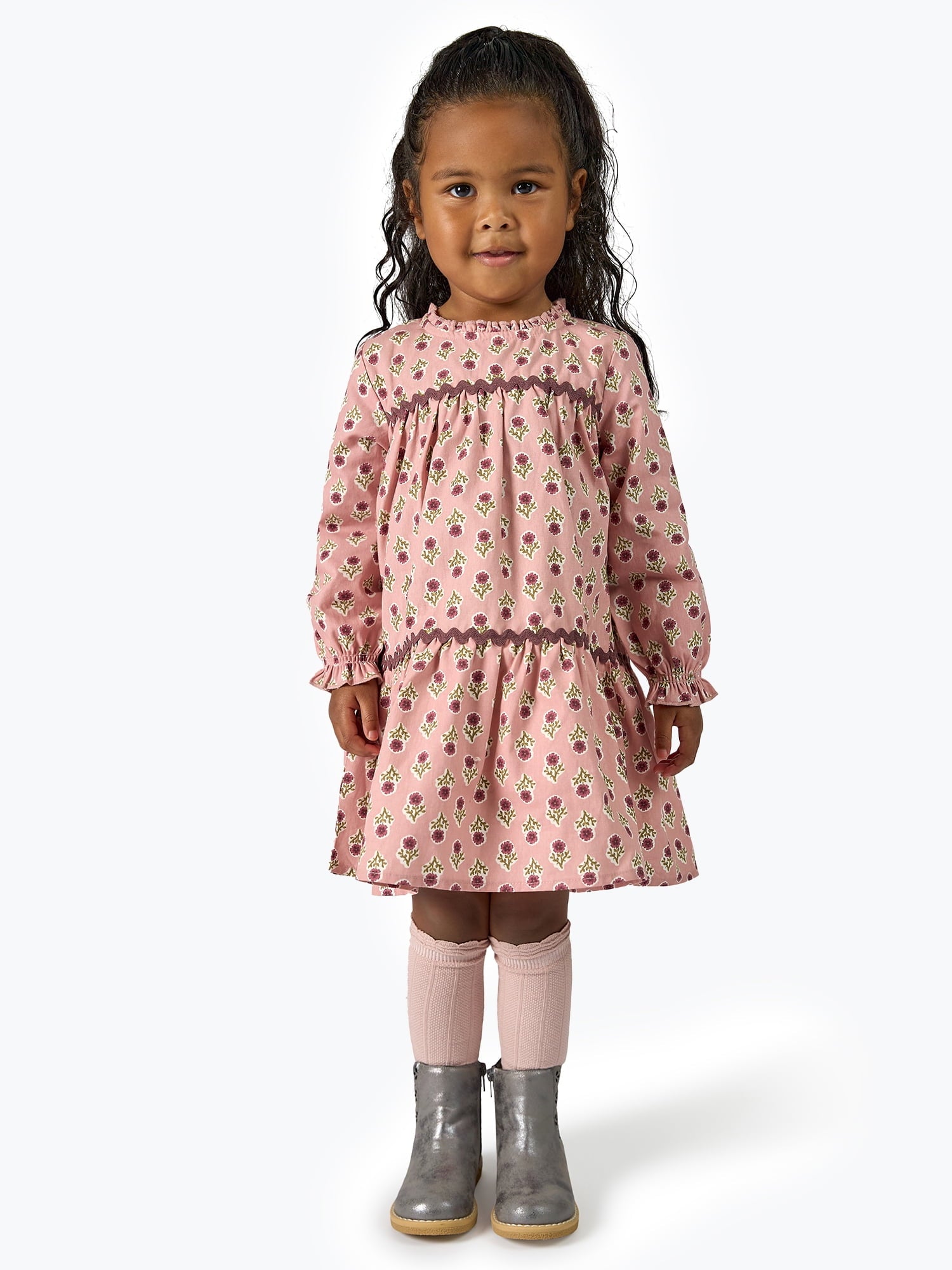 Modern Moments by Gerber Toddler Girl Tiered Dress with Ric Rac, Sizes 12M-5T