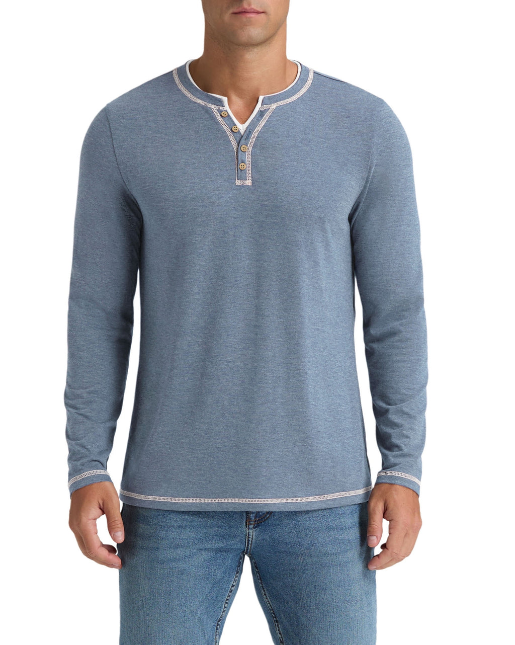 Iceglad Mens Henley Shirts Long Sleeve T Shirt Fashion Casual Slim V Neck Shirts