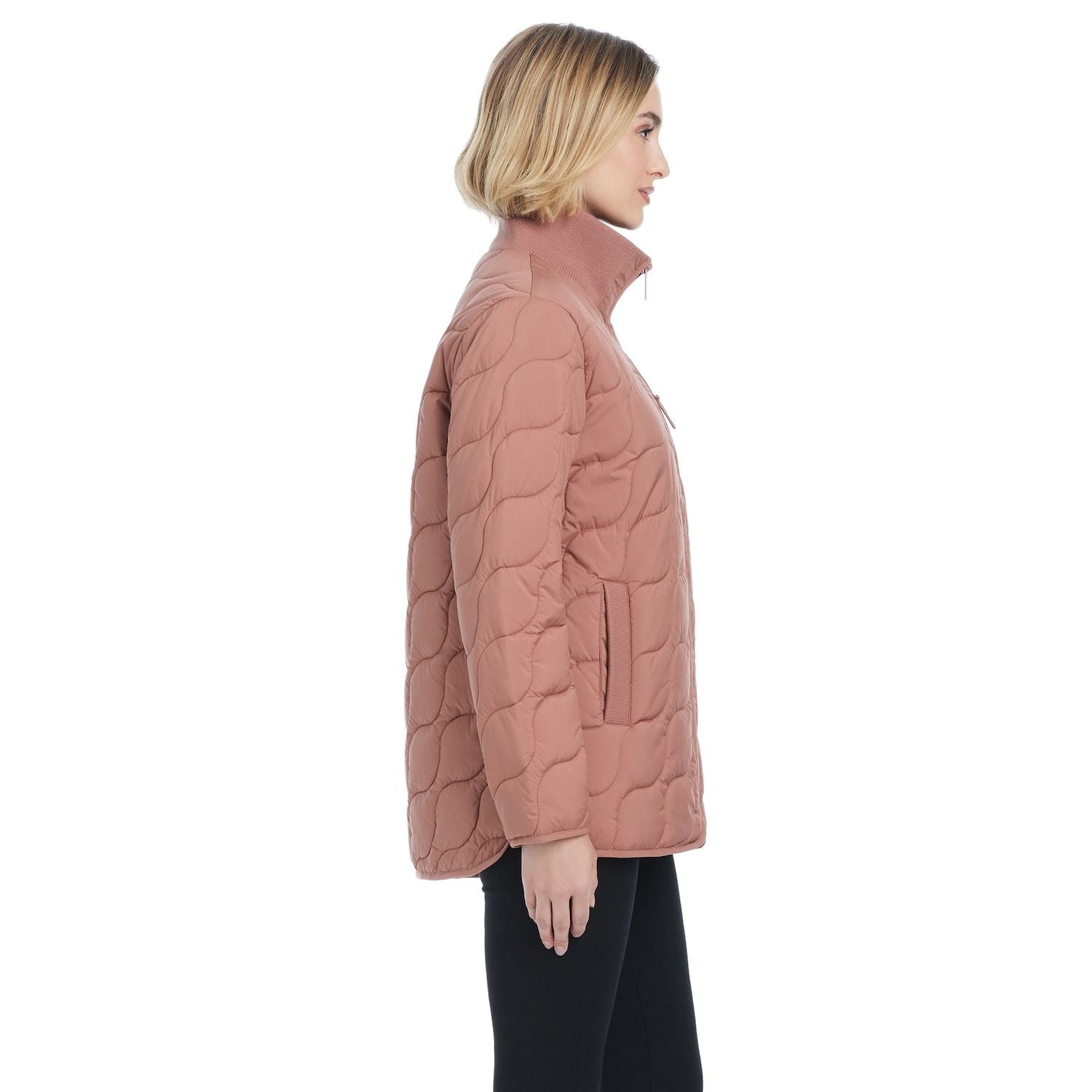 Women's Modern Supply by Sanctuary Rib Knit Puffer Jacket Color: Coffee Bean Size: MEDIUM