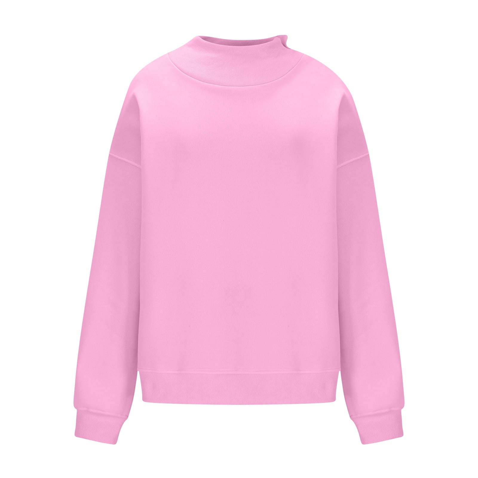 cfhntfmh Oversized Sweatshirt for Women Trendy Mock Neck Solid Color T-Shirts Winter Warm Fleece Long Sleeve Pullover Tops