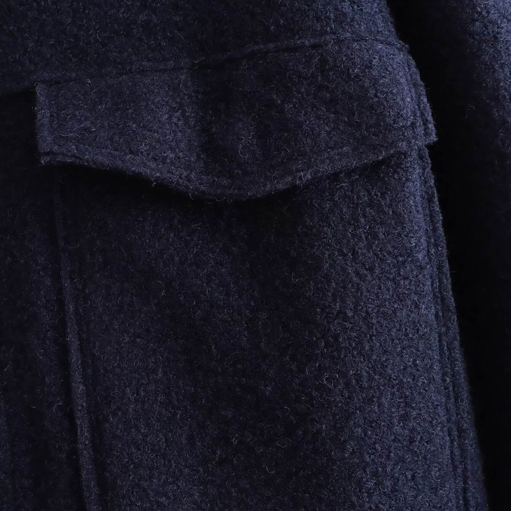 Women's Cropped Wool Blend Jacket Zip Up Design Short Casual Outerwear Modern Minimalist Fall Winter Street Style Tops