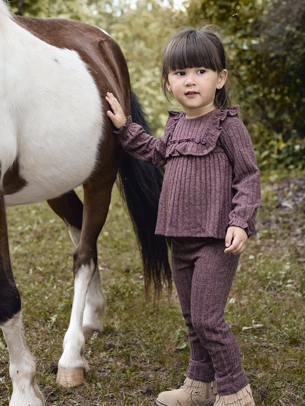 Modern Moments by Gerber Toddler Girl Ruffle Top and Pant Set, Sizes 12M-5T