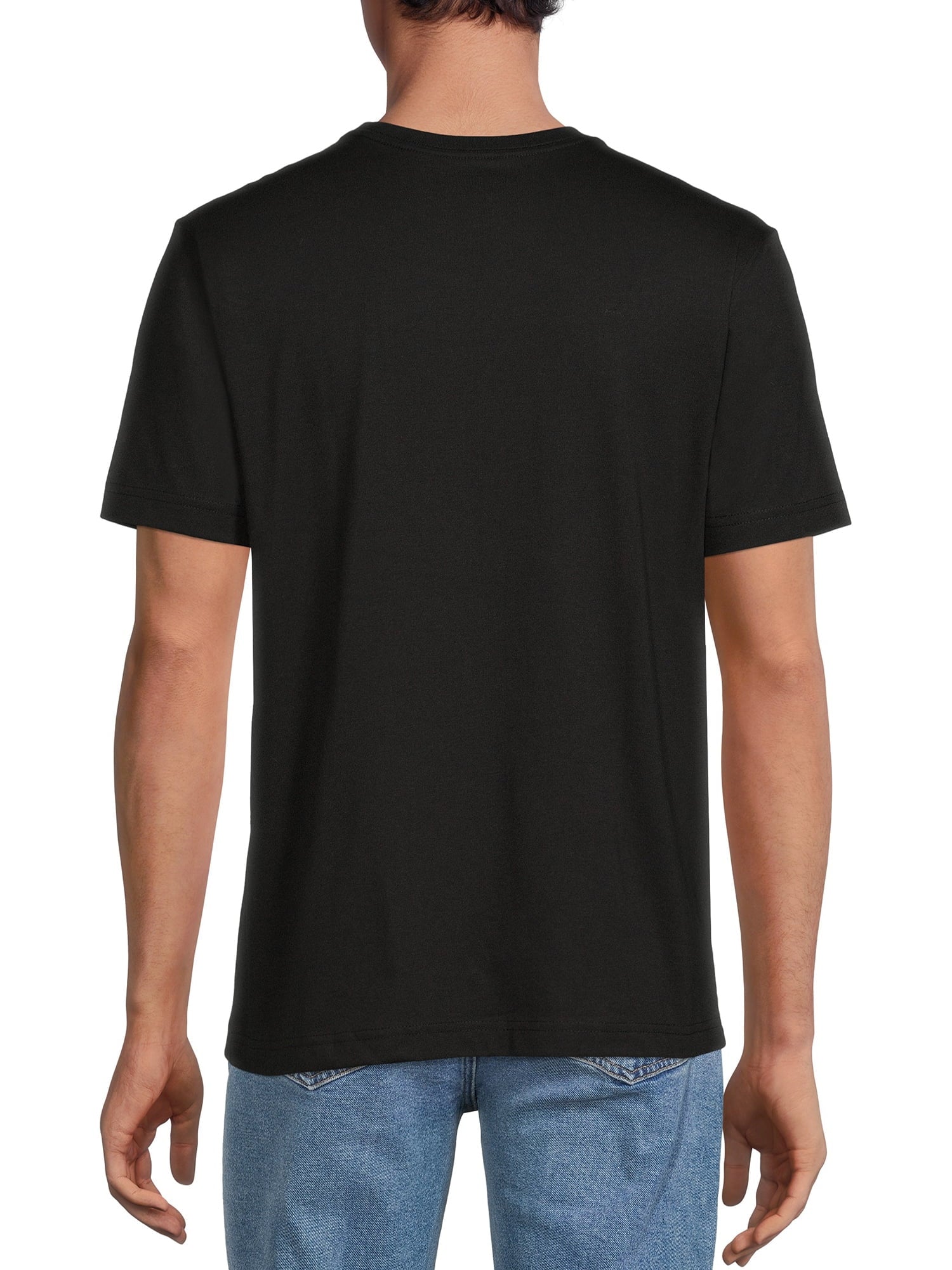 Men's Cotton Short Sleeve T-Shirt with Futuristic Geometric Pattern Design - Modern Tech Style Tee