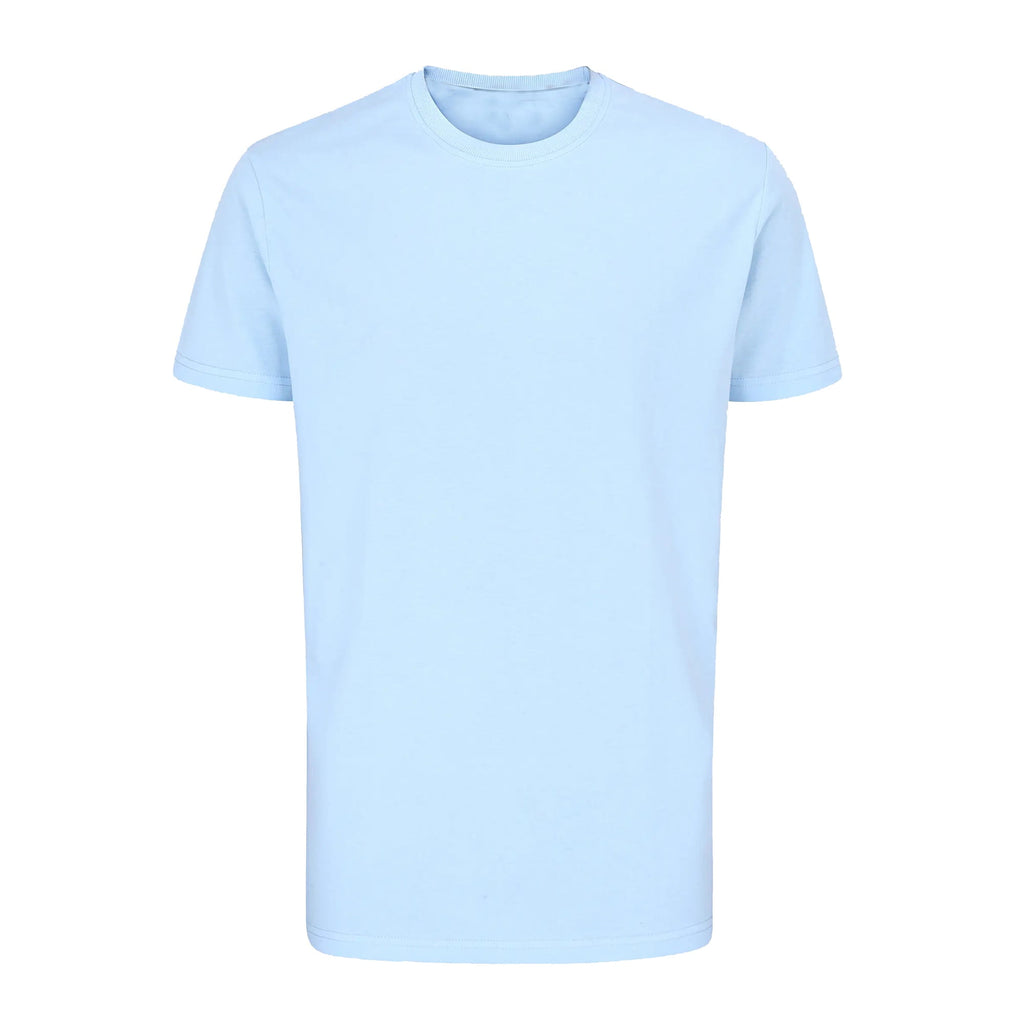 Gildan Light Cotton Short Sleeve T-Shirt, Modern Classic Fit Crewneck Tee for Men, Light Blue, M